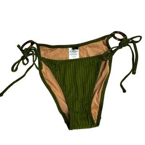 J.Crew Re-Imagined Green Ribbed Bikini Bottom M